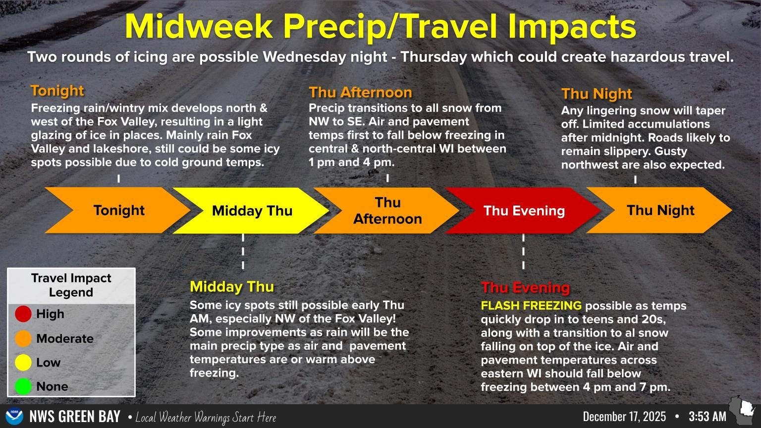 Freezing rain, slick roads possible in Appleton Dec. 18. Here's what to ...