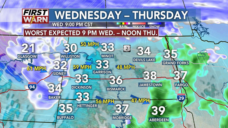 Update: Very strong winds and blizzard conditions Wednesday night ...