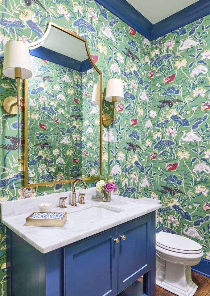 Bright Wallpaper Bathroom