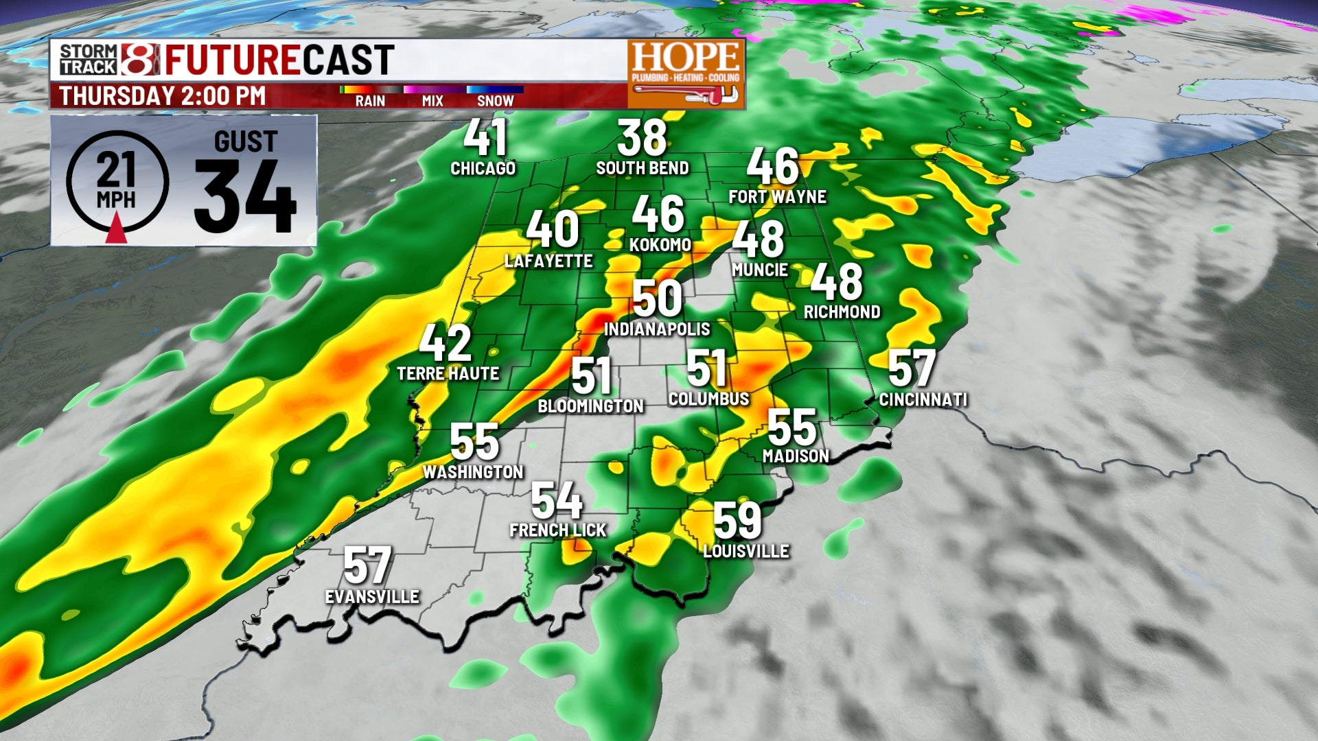Cold front to bring heavy rain and gusty winds to central Indiana ...