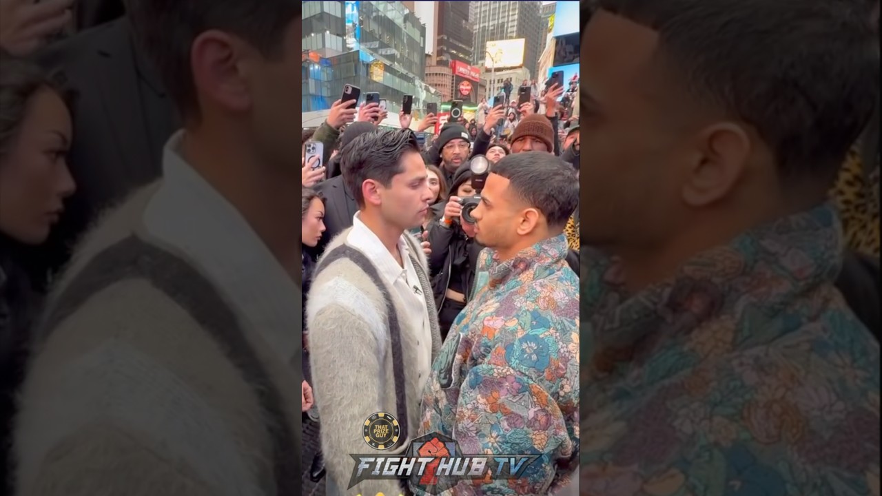 Rolly tries to punk Ryan Garcia at Times Square face off!
