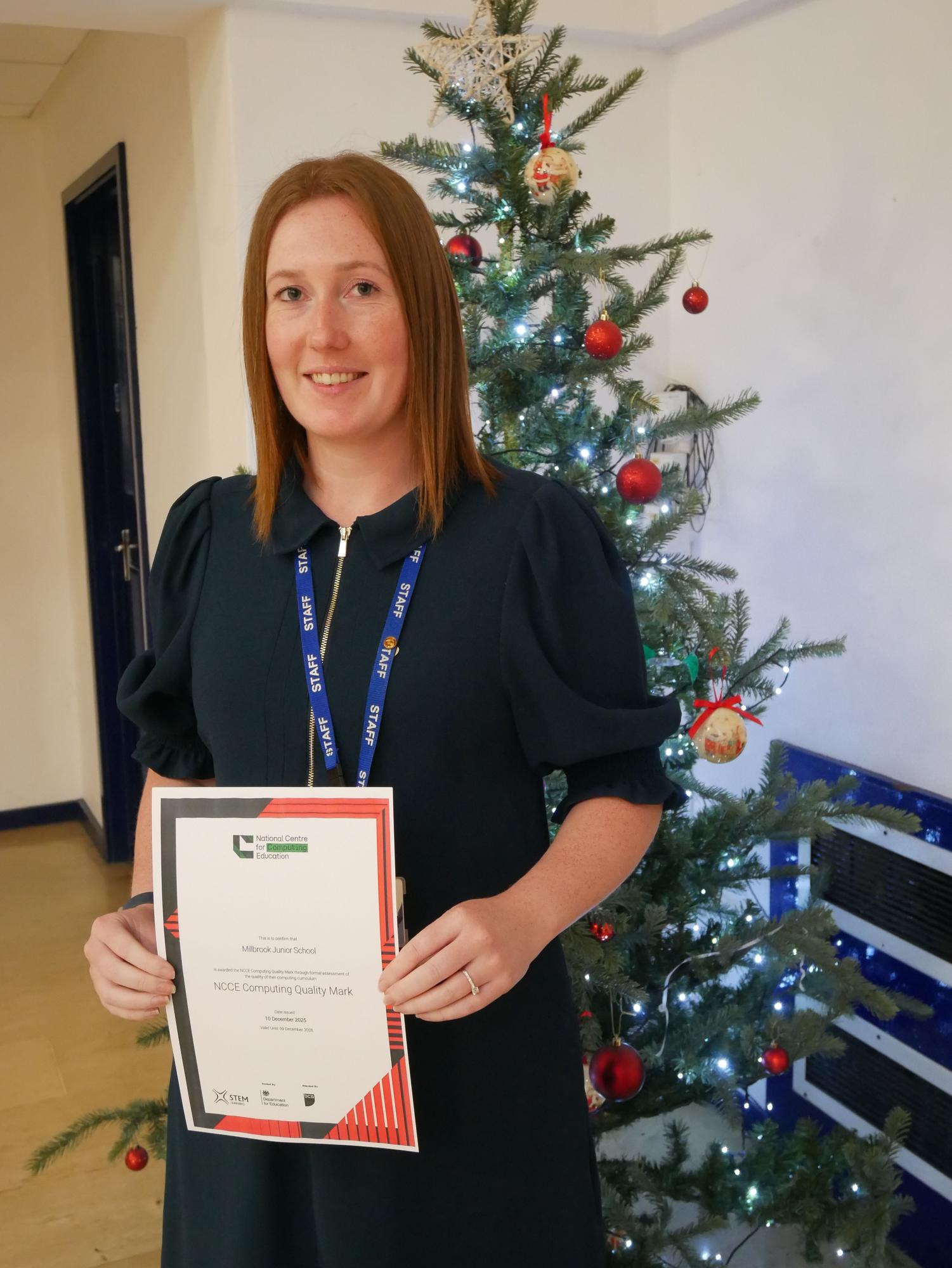 Millbrook Junior School celebrates receiving Computing Quality Mark