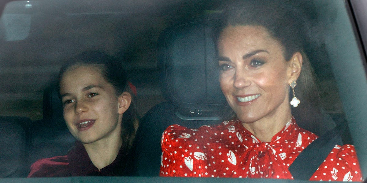 Kate Middleton looks merry in red Alessandra Rich dress for King Charles's  annual Christmas lunch