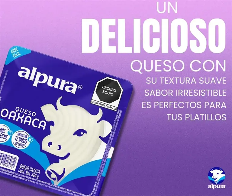 Alpura, la marca de queso Oaxaca que obtuvo la mejor calificación. Foto: Cortesía.