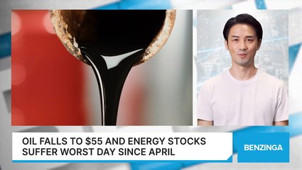 Oil falls to $55