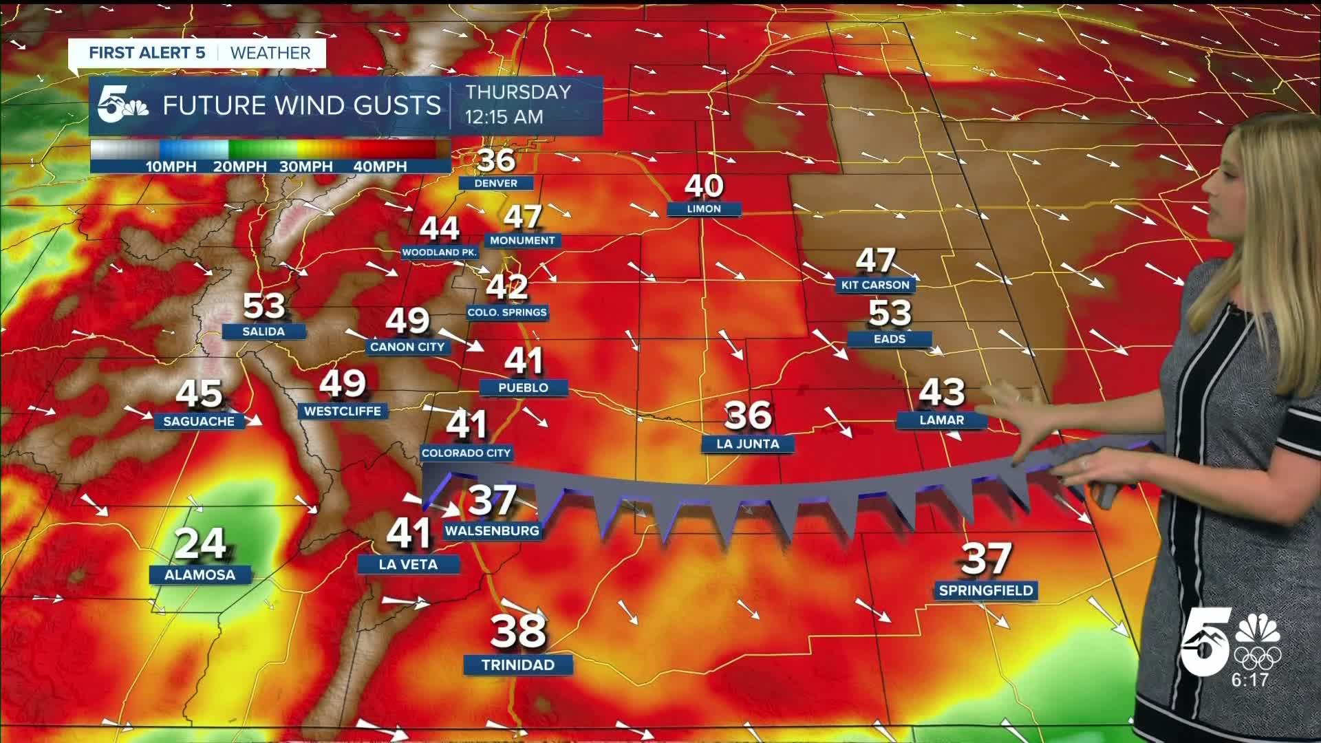 High wind warnings remain in effect until 7 am in southern Colorado