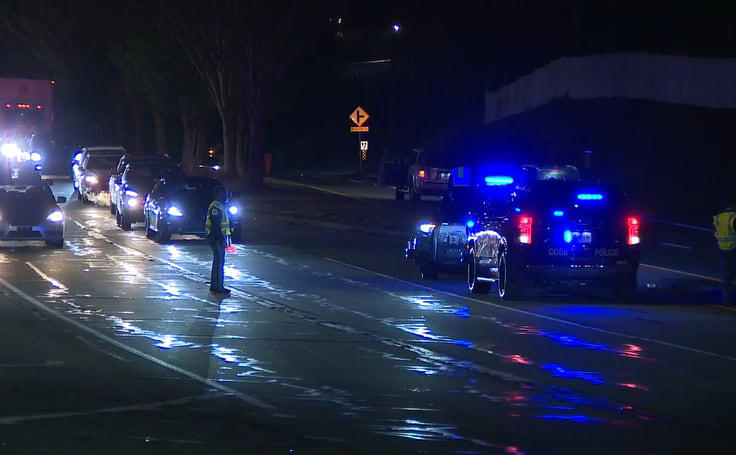 Person hit by car along busy Cobb County road