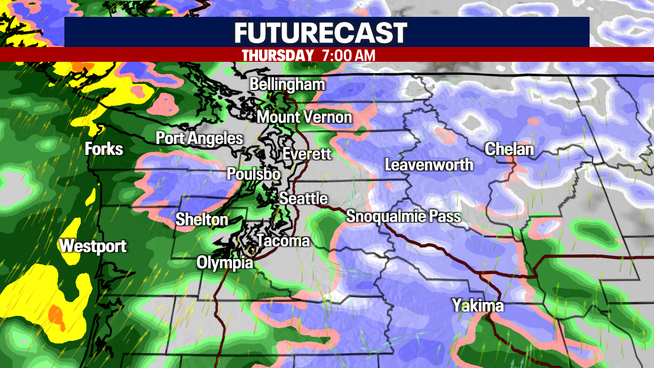 WA weather: Widespread rain, breezy winds and mountain snow Thursday