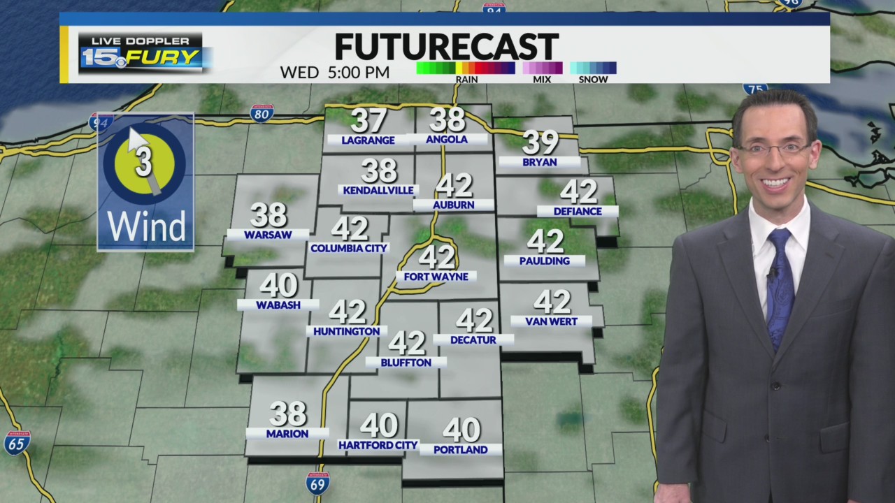 Warmer, rainy, and windy Thursday