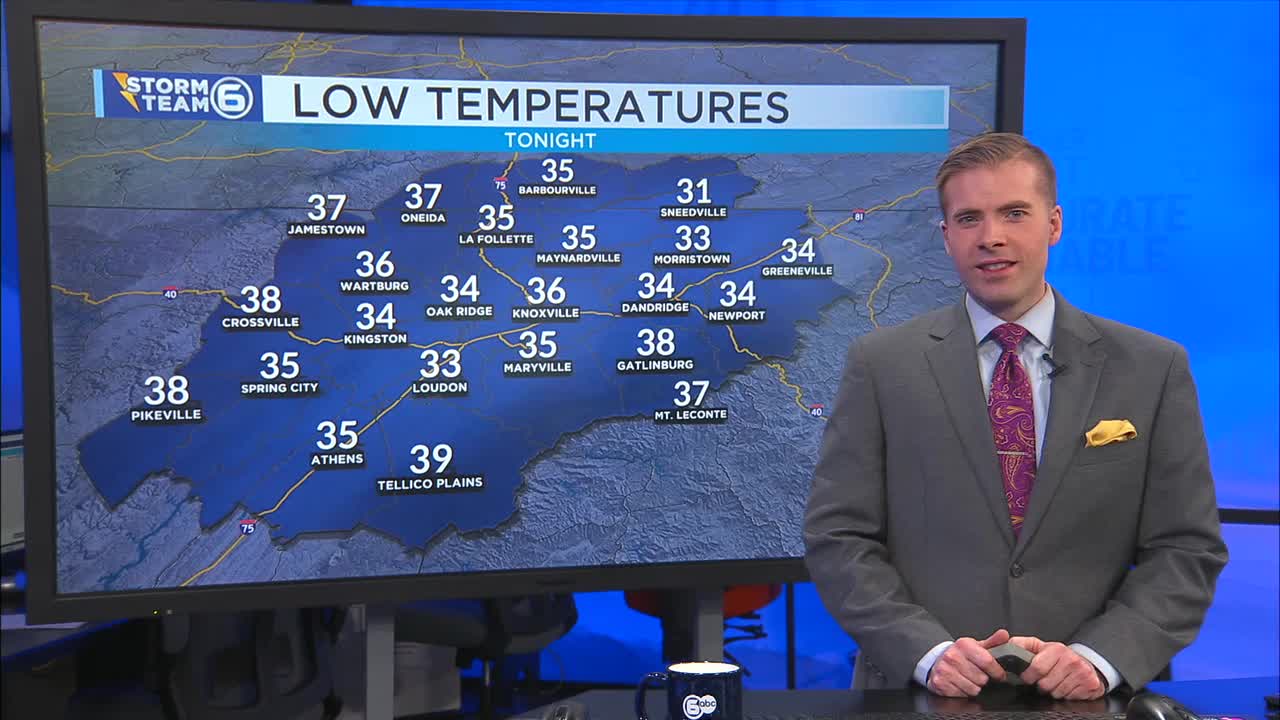 Cold night ahead of a mild Thursday with widespread rain and wind