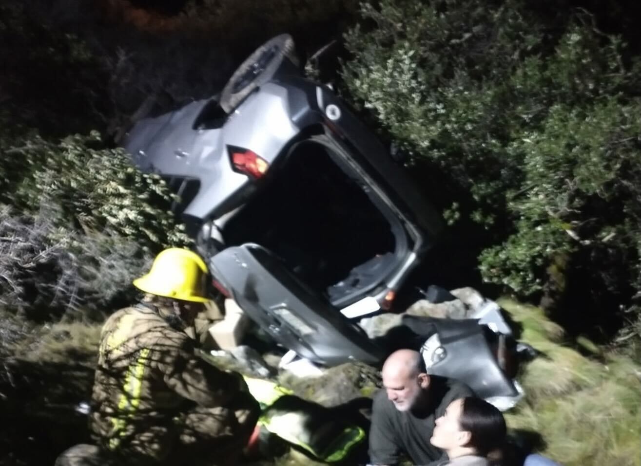 Solo-vehicle crash sends car down embankment