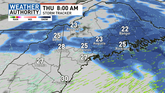 Light snow to start Christmas Day in Maine ahead of dropping wind ...