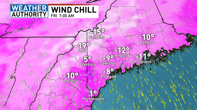 Light snow to start Christmas Day in Maine ahead of dropping wind ...