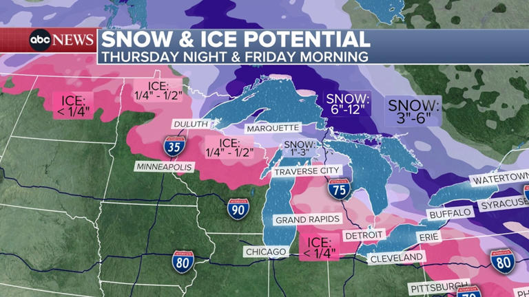 Major winter storm predicted to bring snow, ice to Midwest and Northeast