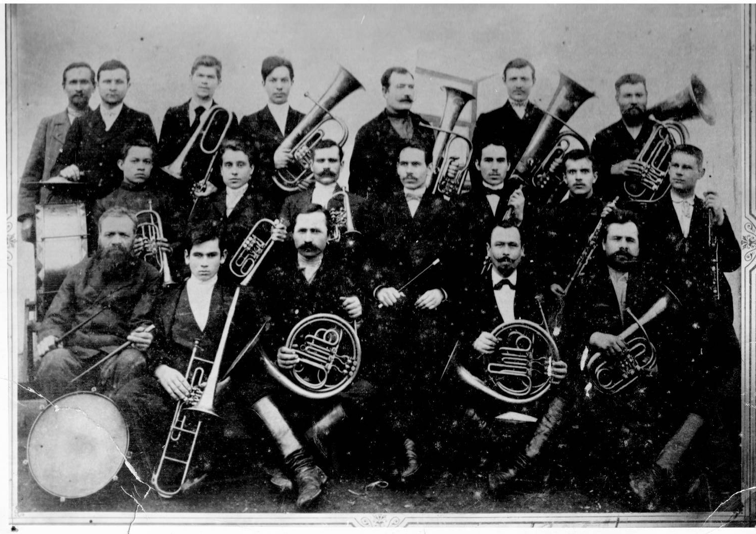 Composer Mykola Leontovych, center, is pictured with a group he conducted during his stay in Pokrovsk in the early 20th century. (Courtesy of Pokrovsk History Museum)