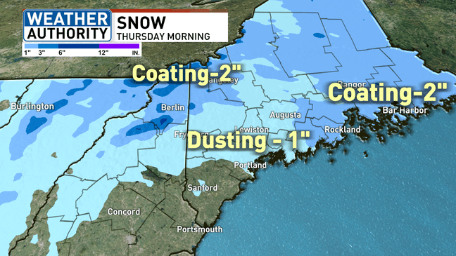 Light snow to start Christmas Day in Maine ahead of dropping wind ...