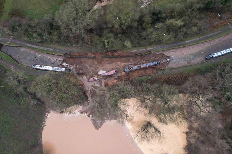 Pictures show sheer scale of damage after canal collapsed