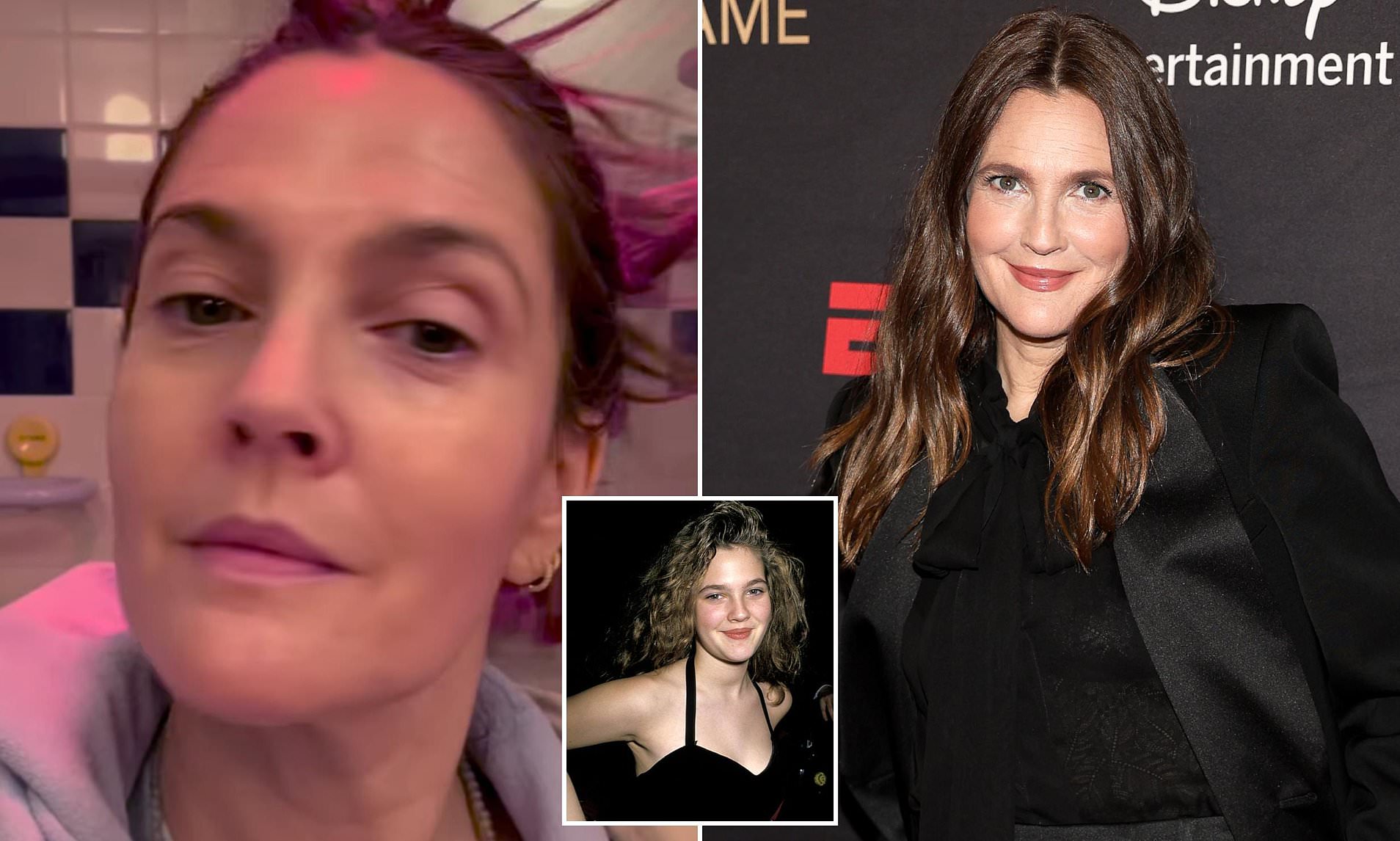 Drew Barrymore, 50, shows off her fine lines as she reveals how she