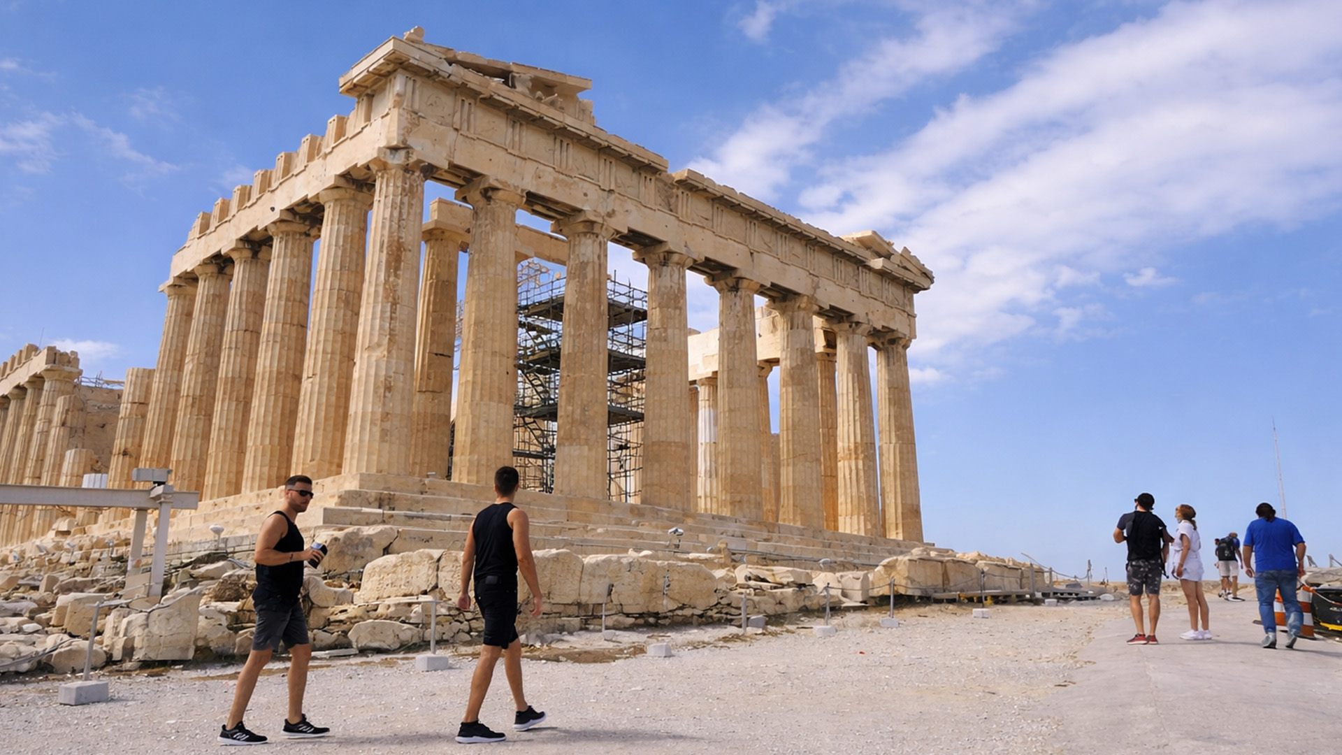Walking through the Acropolis and Parthenon in Athens