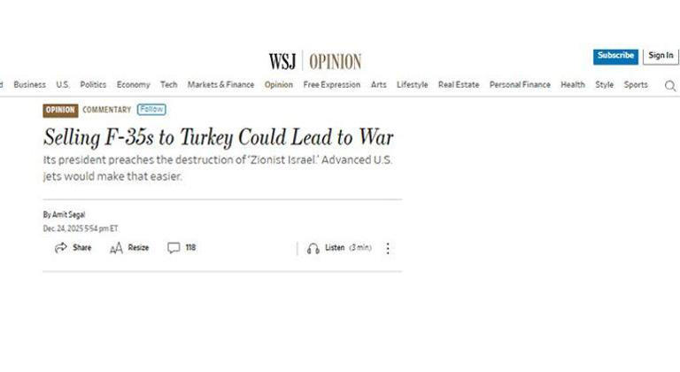 WSJ'den dikkat çeken F-35 analizi! 'Türkiye ile savaş sebebi, İsrail yüzde 40'tan korkuyor'