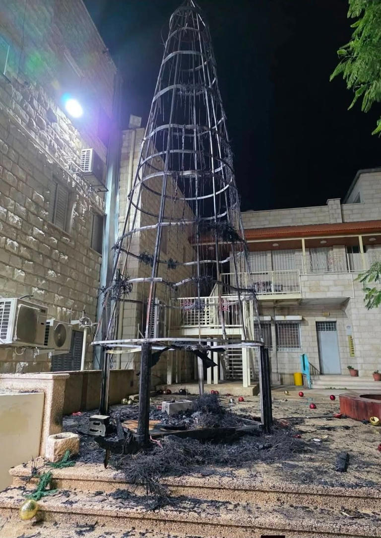 3 Palestinians accused of torching a Christmas tree at a Catholic ...