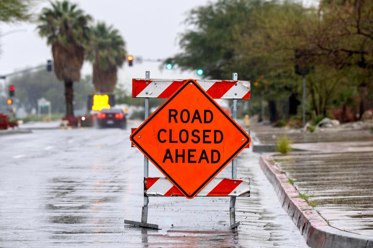 Vista Chino reopens at the wash, two other roads still closed