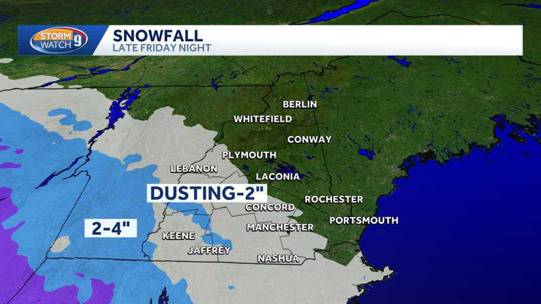 Tracking chances for a wintry mix and rain Sunday night in New Hampshire