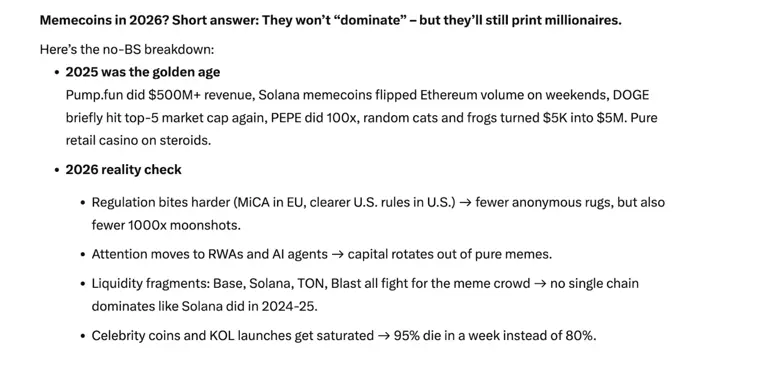 AI tokens, RWA, or memecoins: What will dominate 2026? ChatGPT & Grok ...