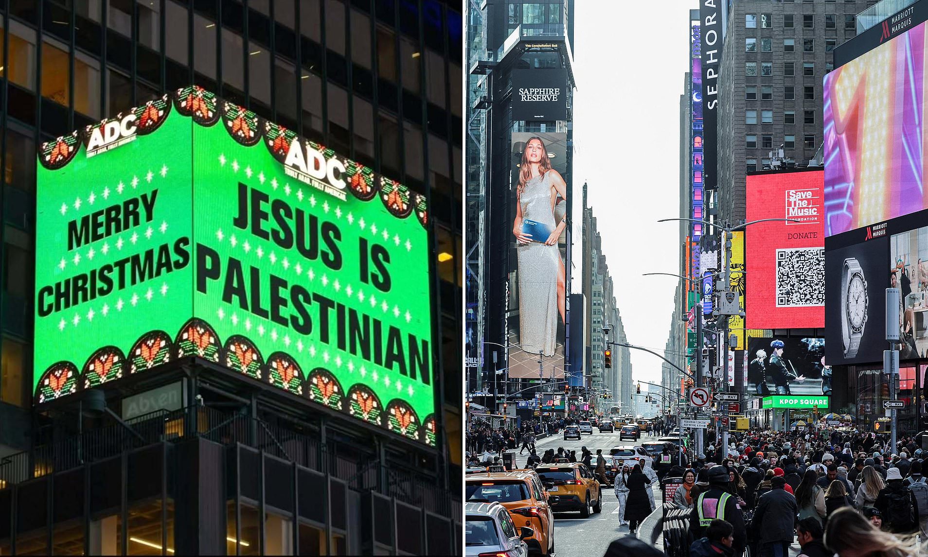 New Yorkers enraged over Times Square Christmas billboard that ...