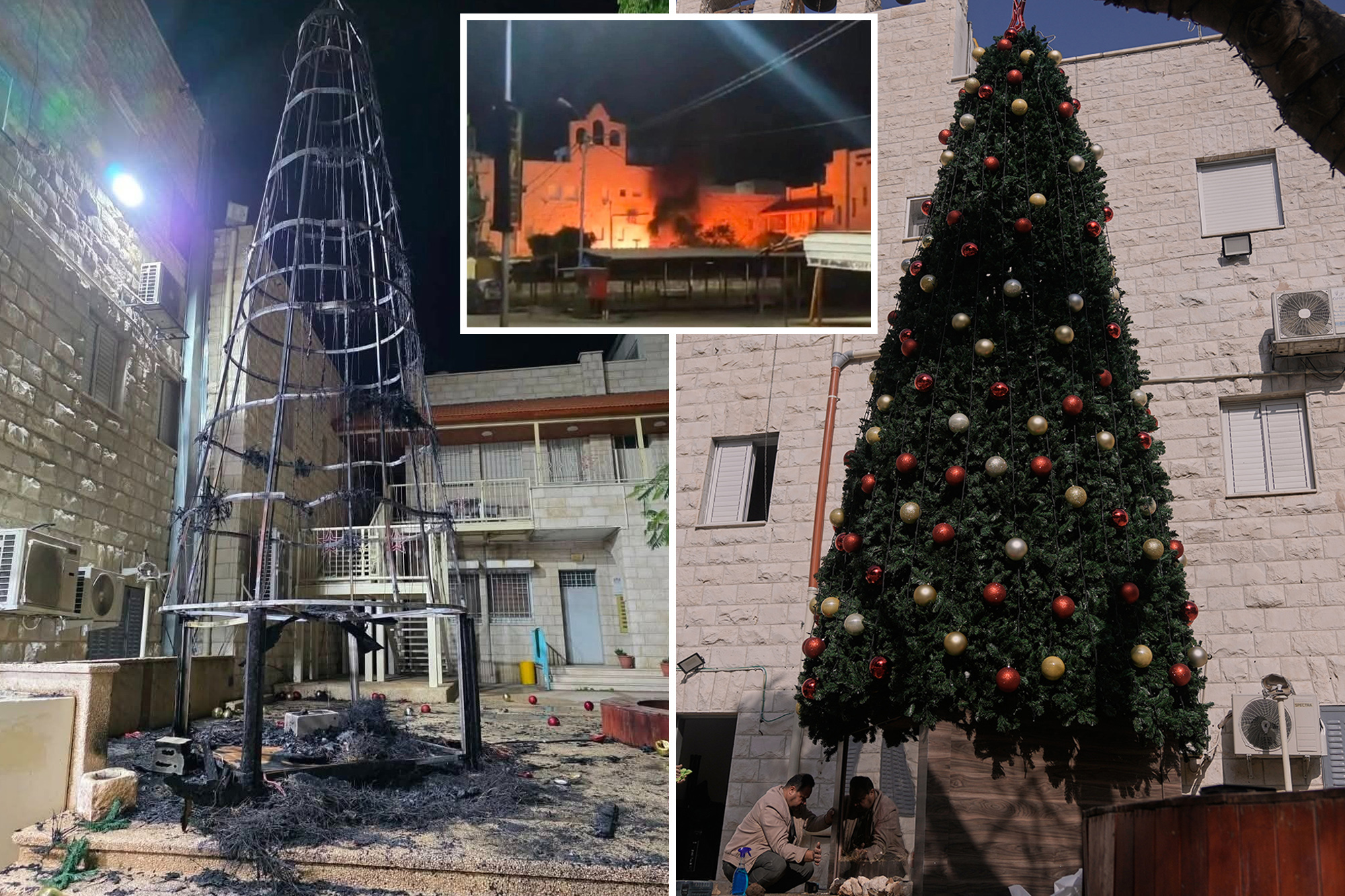 3 Palestinians accused of torching a Christmas tree at a Catholic ...