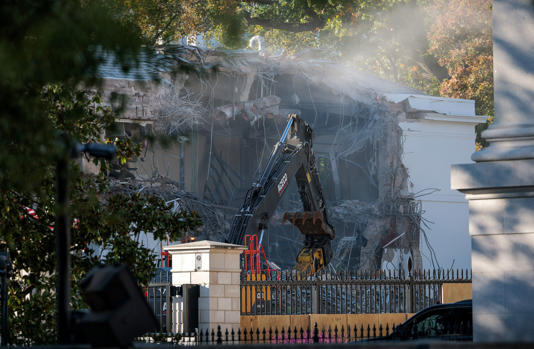 The Trump administration allegedly violated federal law by unilaterally beginning to demolish parts of the White House last year without consultation from Congress and planning commissions, according to a lawsuit (Getty Images)