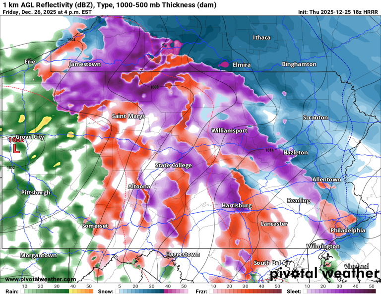 Final call forecast for snow & ice storm hitting Pennsylvania Friday