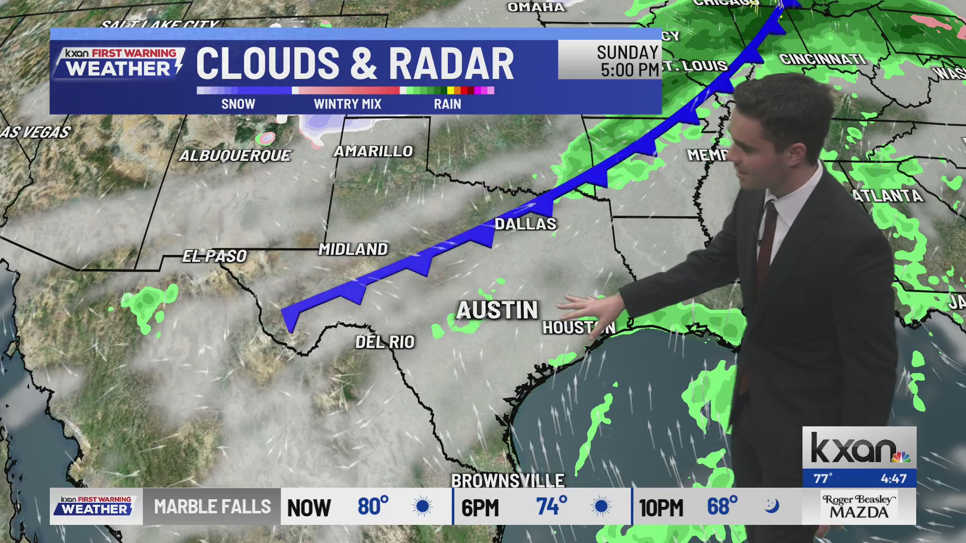 Near-record highs, strong cold front late Sunday | KXAN weather ...