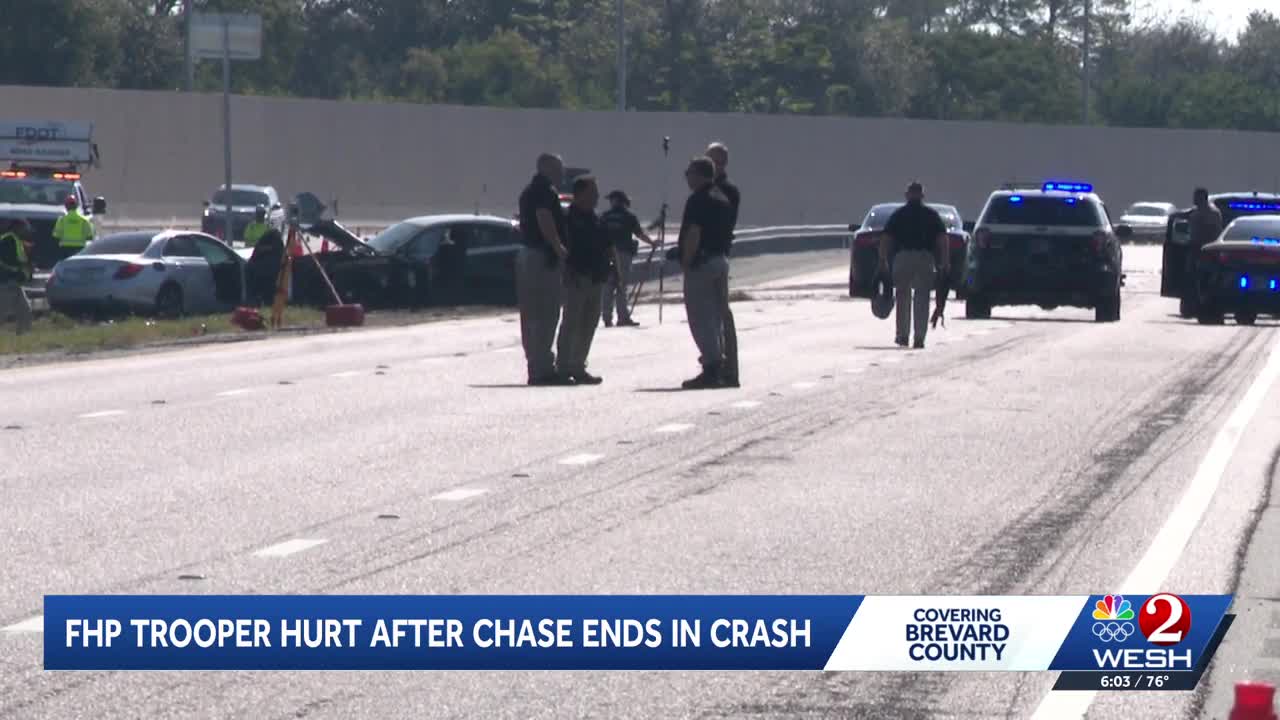 FHP trooper hurt after chase ends in crash