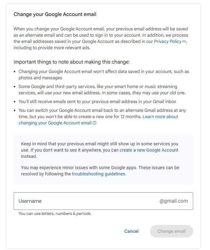 Google is finally letting users change their Gmail address