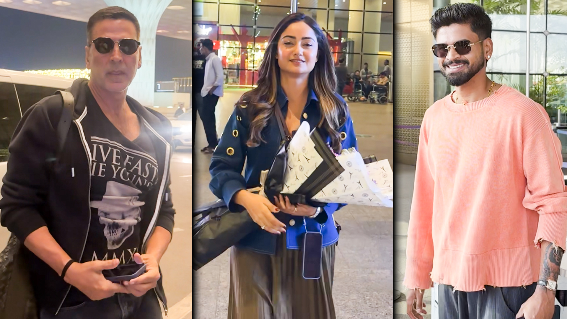 Celebrity airport sightings: Actor Akshay Kumar, actress Tridha ...