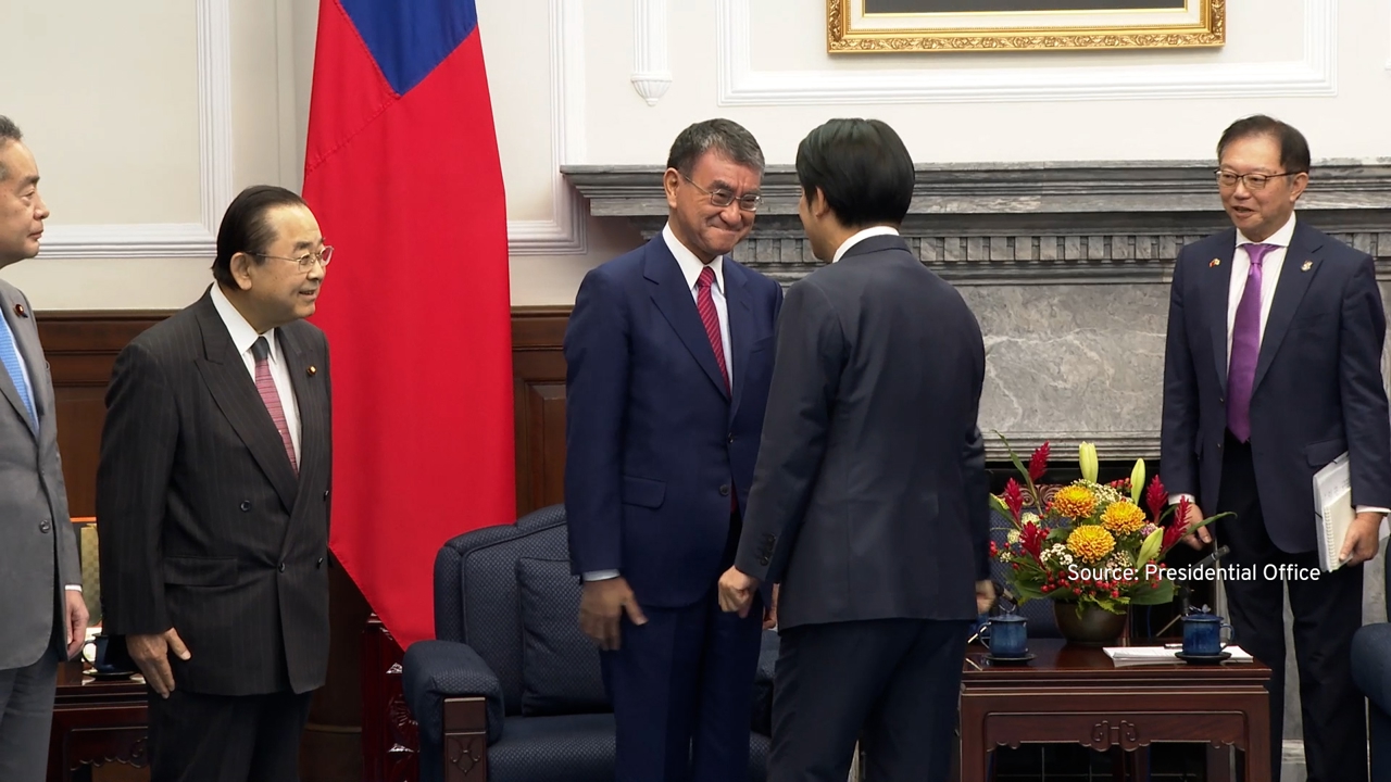Lai meets with former Japanese foreign minister Kono Taro