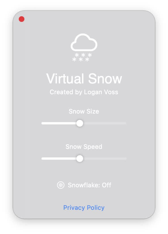 Virtual Snow met de la neige dans votre Mac, gratuitement