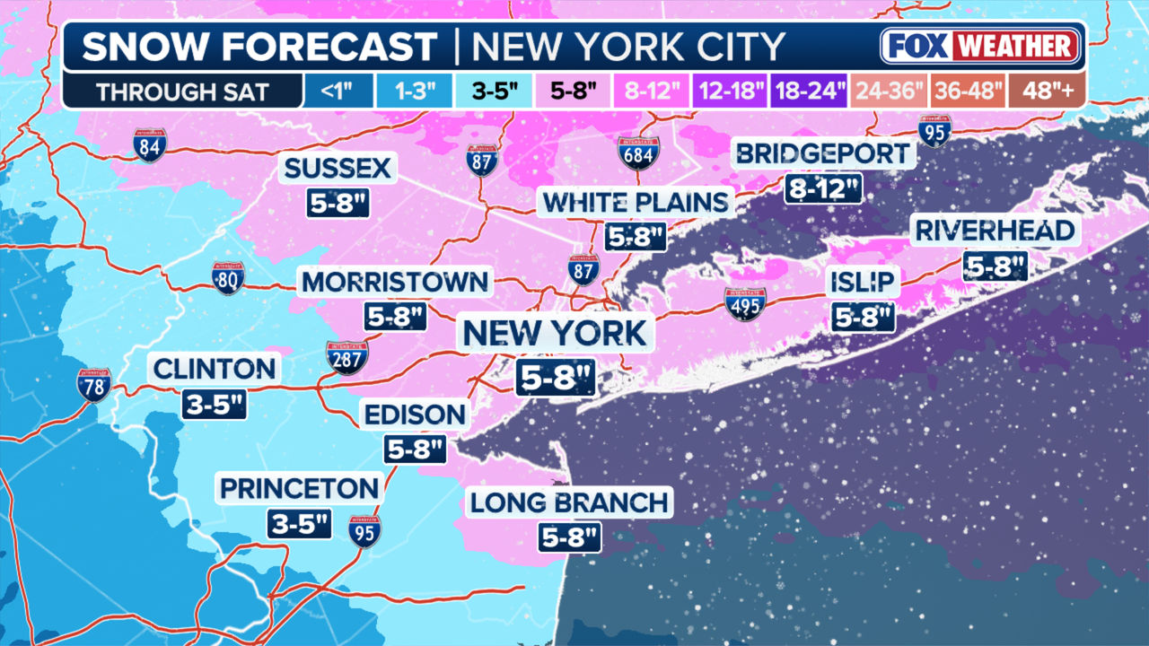 Snow storm expected to dump up to 9 inches across NJ, NY, LI: See ...
