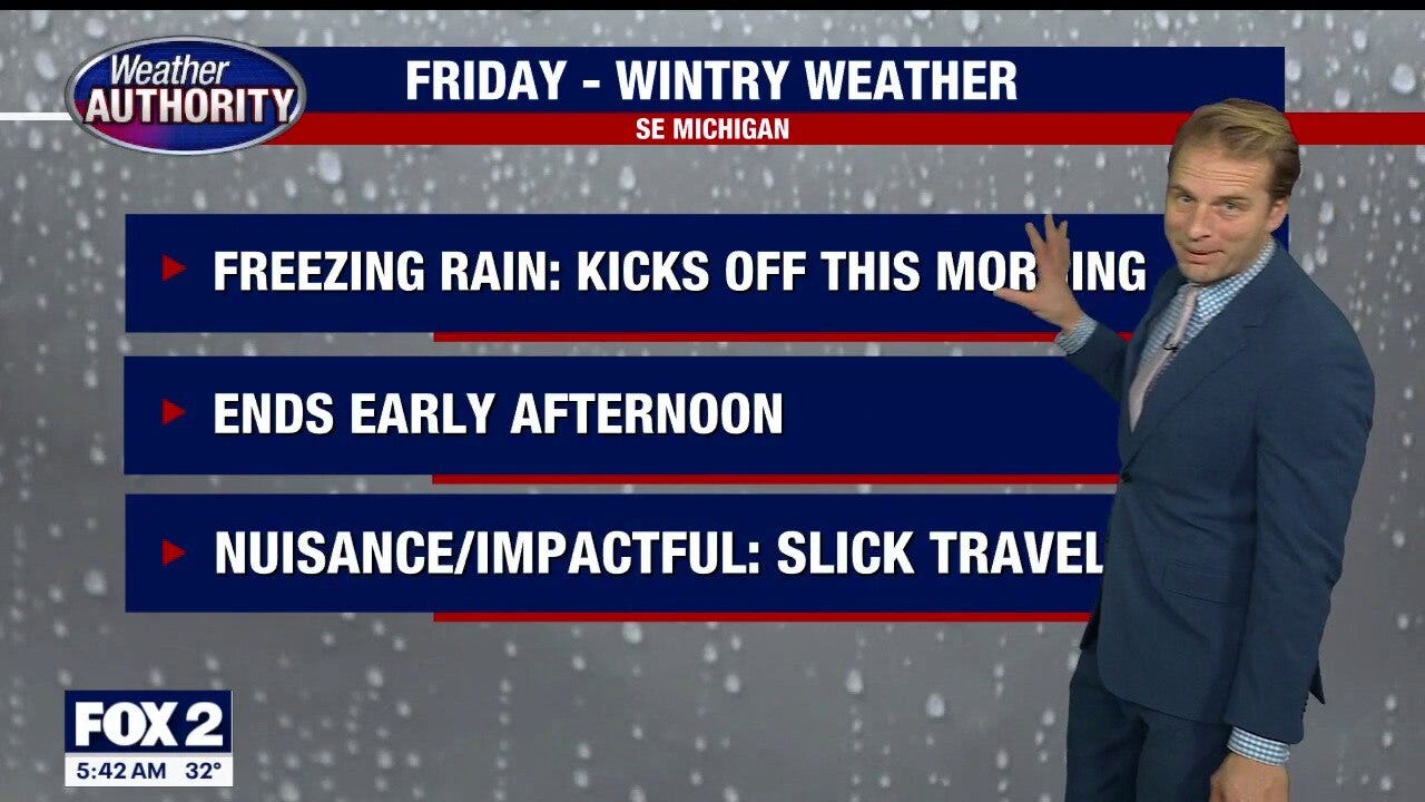 Slick travel expected due to freezing rain Friday in southeast Michigan