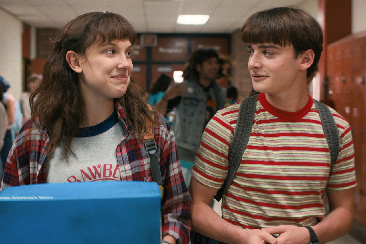 Courtesy of Netflix Millie Bobby Brown as Eleven and Noah Schnapp as Will Byers in 'Stranger Things' season 4