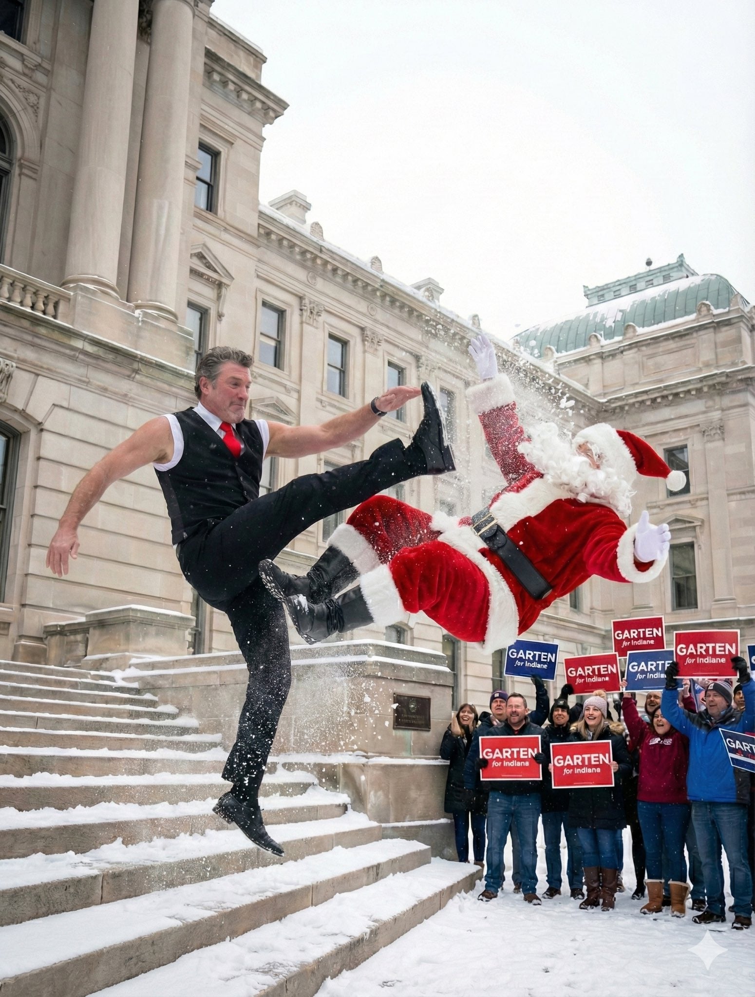 GOP lawmaker shredded for posting AI images of him beating up Santa