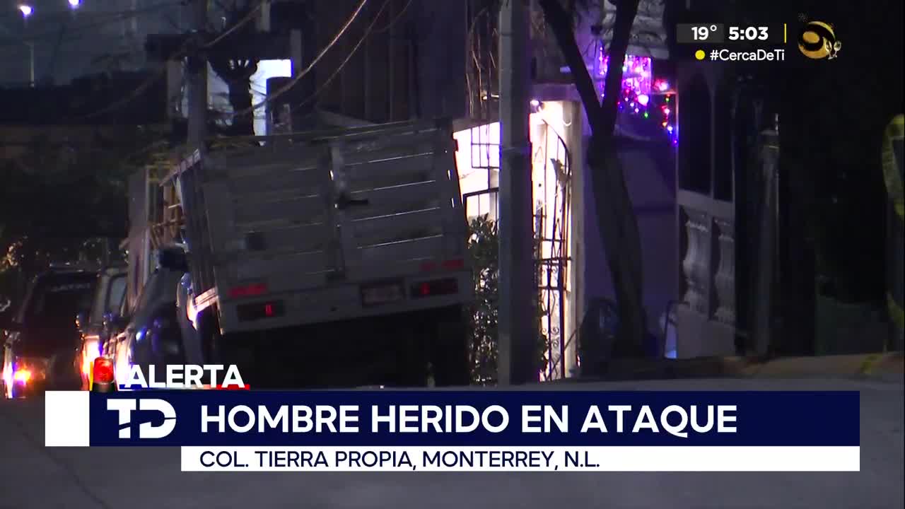 Alerta nocturna. Hombre es atacado a balazos afuera de su casa en Monterrey