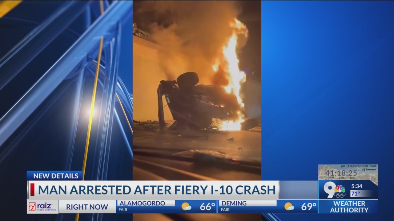 Man arrested for intoxication assault after fiery crash