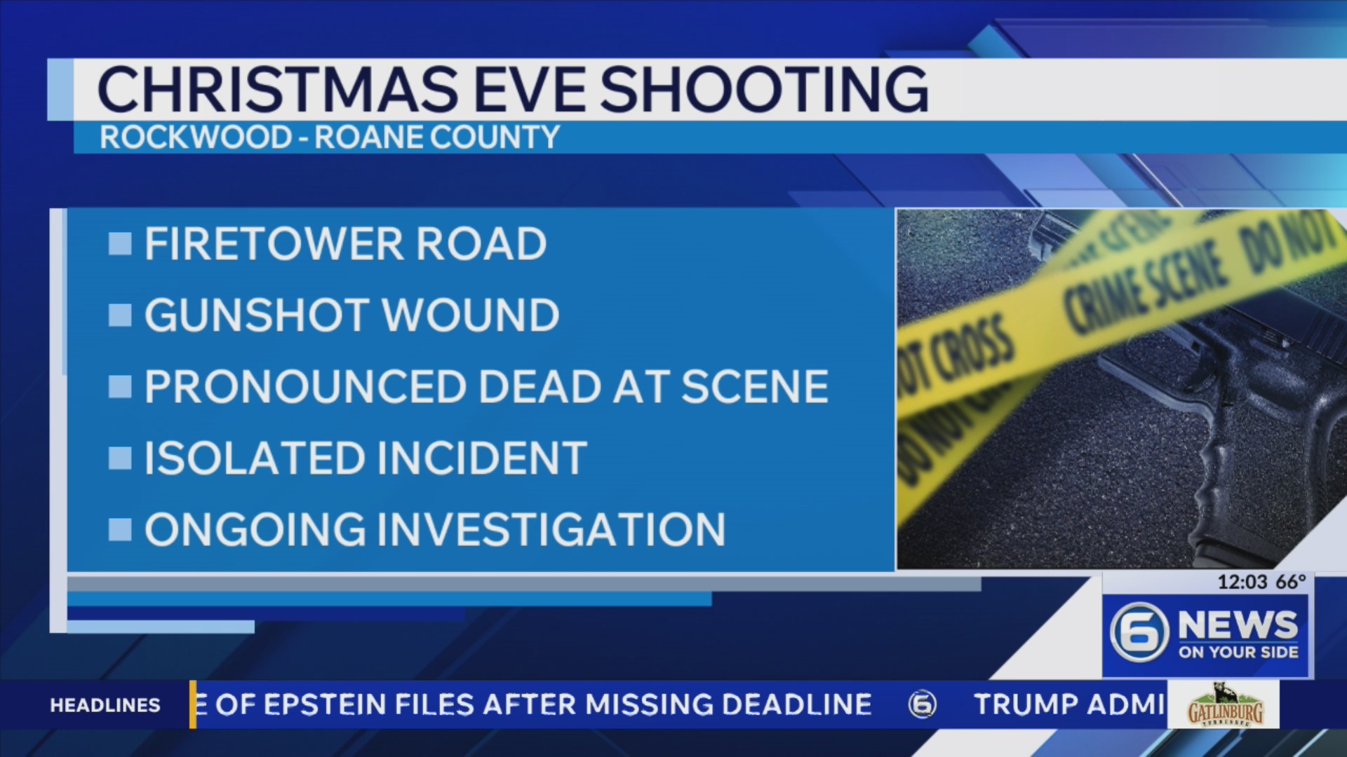 One dead after Christmas Eve shooting in Rockwood