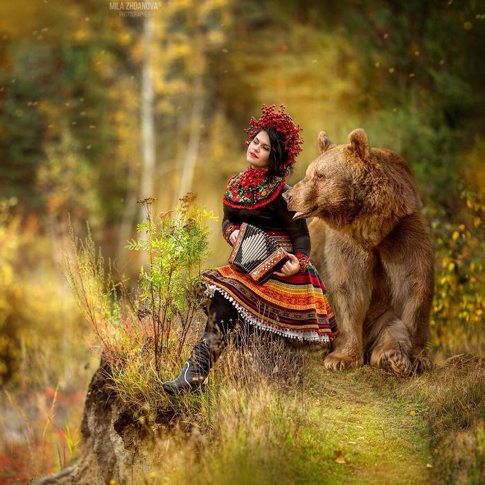 Russian brown bear who was abandoned as a cub and raised by humans has ...