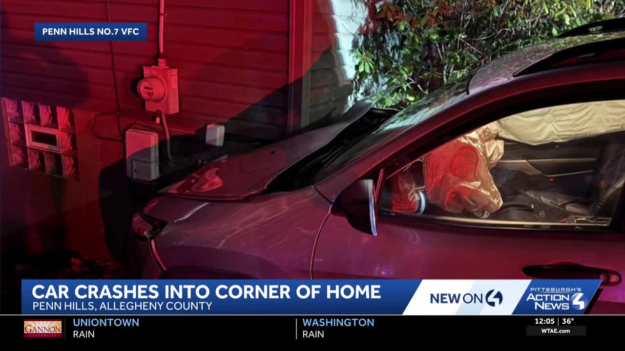 Driver flees scene after crashing into corner of home in Allegheny County