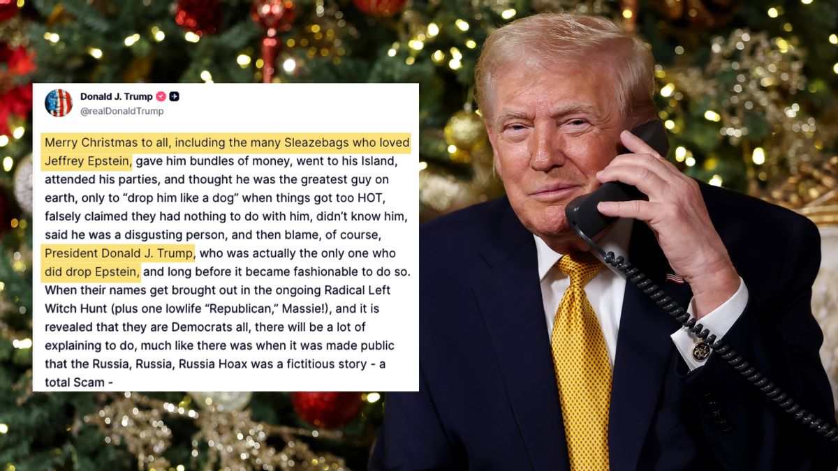 Trump's Christmas message on Truth Social highlighted Epstein