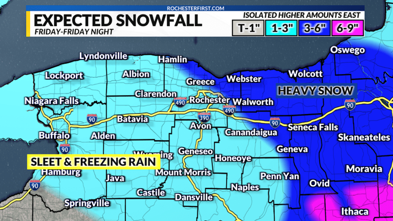 Weather forecast: Heavy snow and ice Friday afternoon