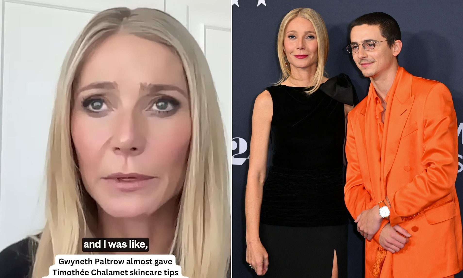 Gwyneth Paltrow gave Timothee Chalamet skincare advice after seeing his ...